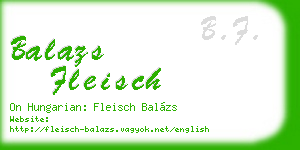 balazs fleisch business card